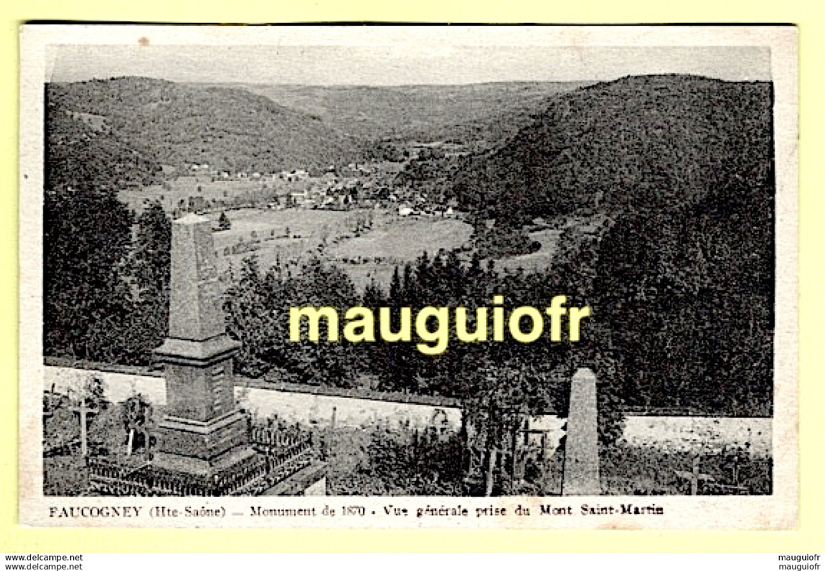 70 HAUTE SAÔNE / FAUCOGNEY / MONUMENT DE 1870 ET VUE GENERALE PRISE DU MONT SAINT-MARTIN / 1948 - Faucogney