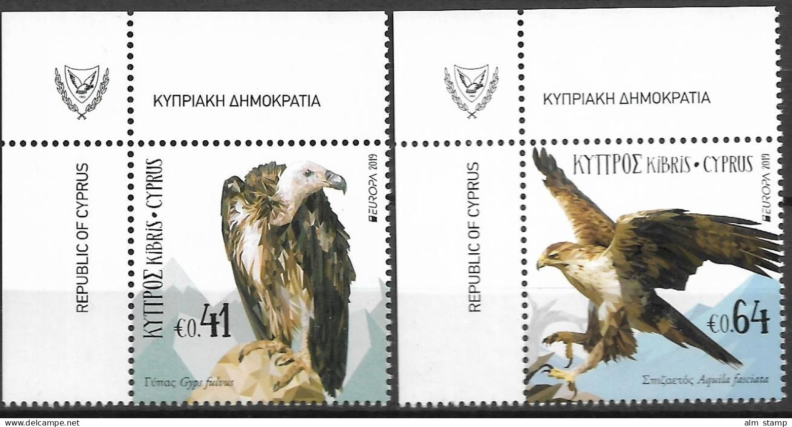 2019 Zypern  Mi. 1408-9 **MNH EUROPA  -NATIONAL BIRDS - 2019