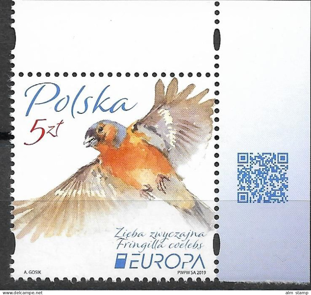 2019 Polen Mi. 5104**MNH Europa : Vögel Buchfink - 2019