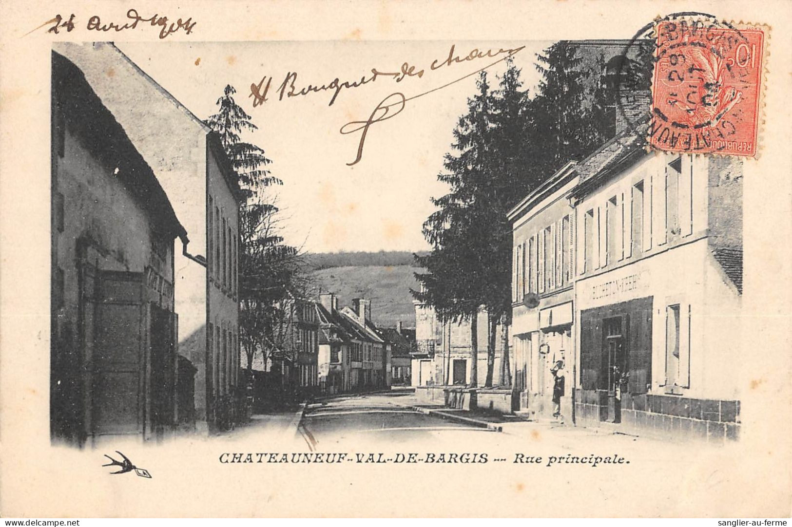 CPA 58 CHATEAUNEUF VAL DE BARGIS / RUE PRINCIPALE - Other & Unclassified