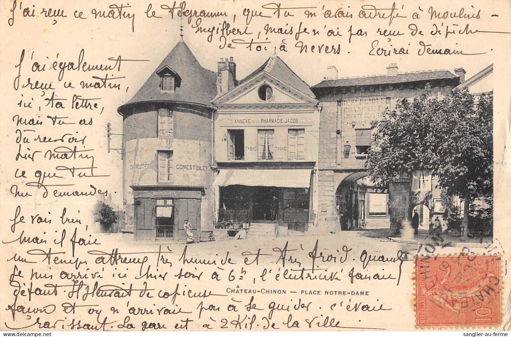 CPA 58 CHATEAU CHINON / PLACE NOTRE DAME - Other & Unclassified