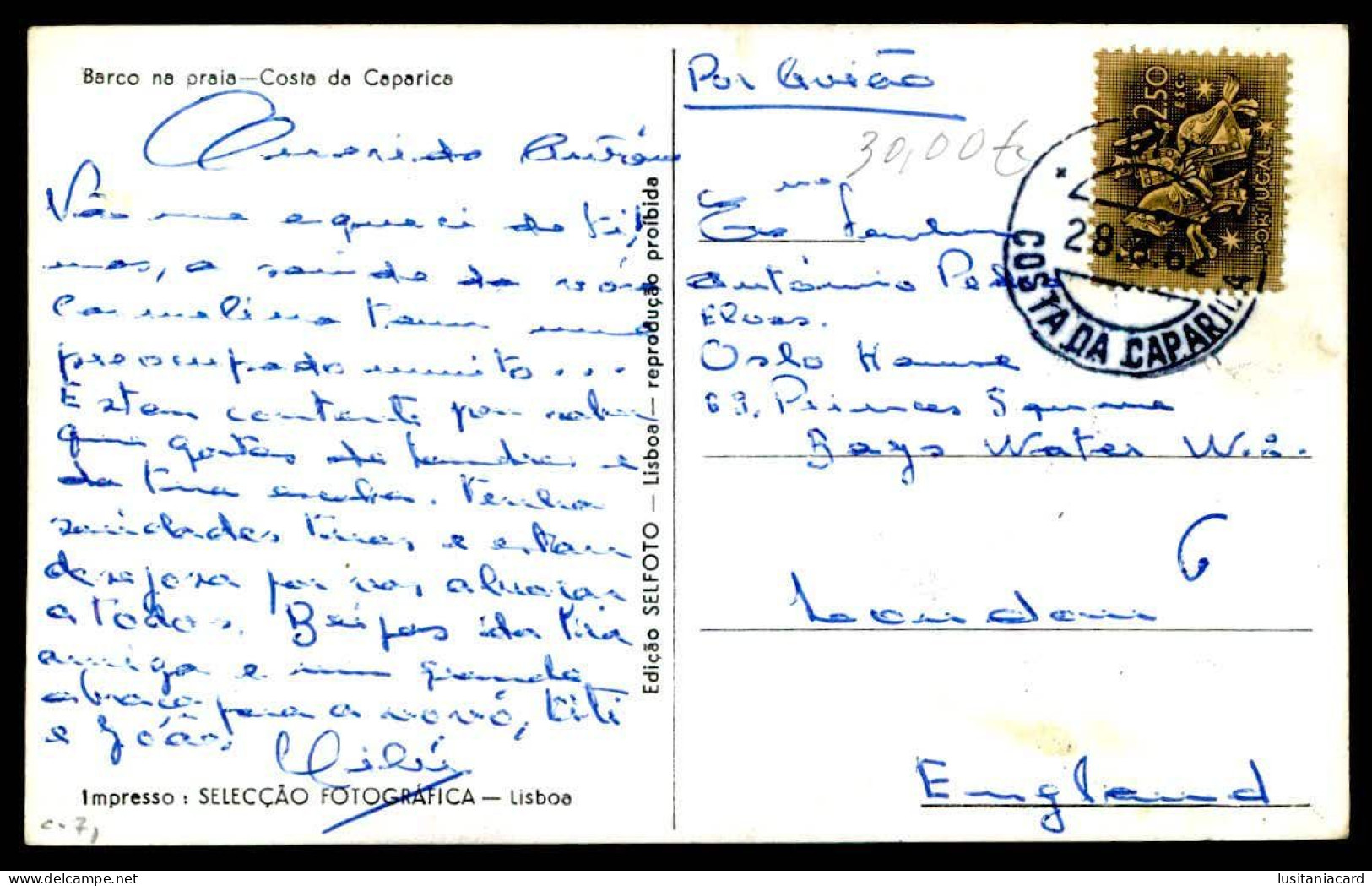 ALMADA - COSTA DA CAPARICA - Barco Na Praia. ( Ed. Selfoto).  Carte Postale - Setúbal