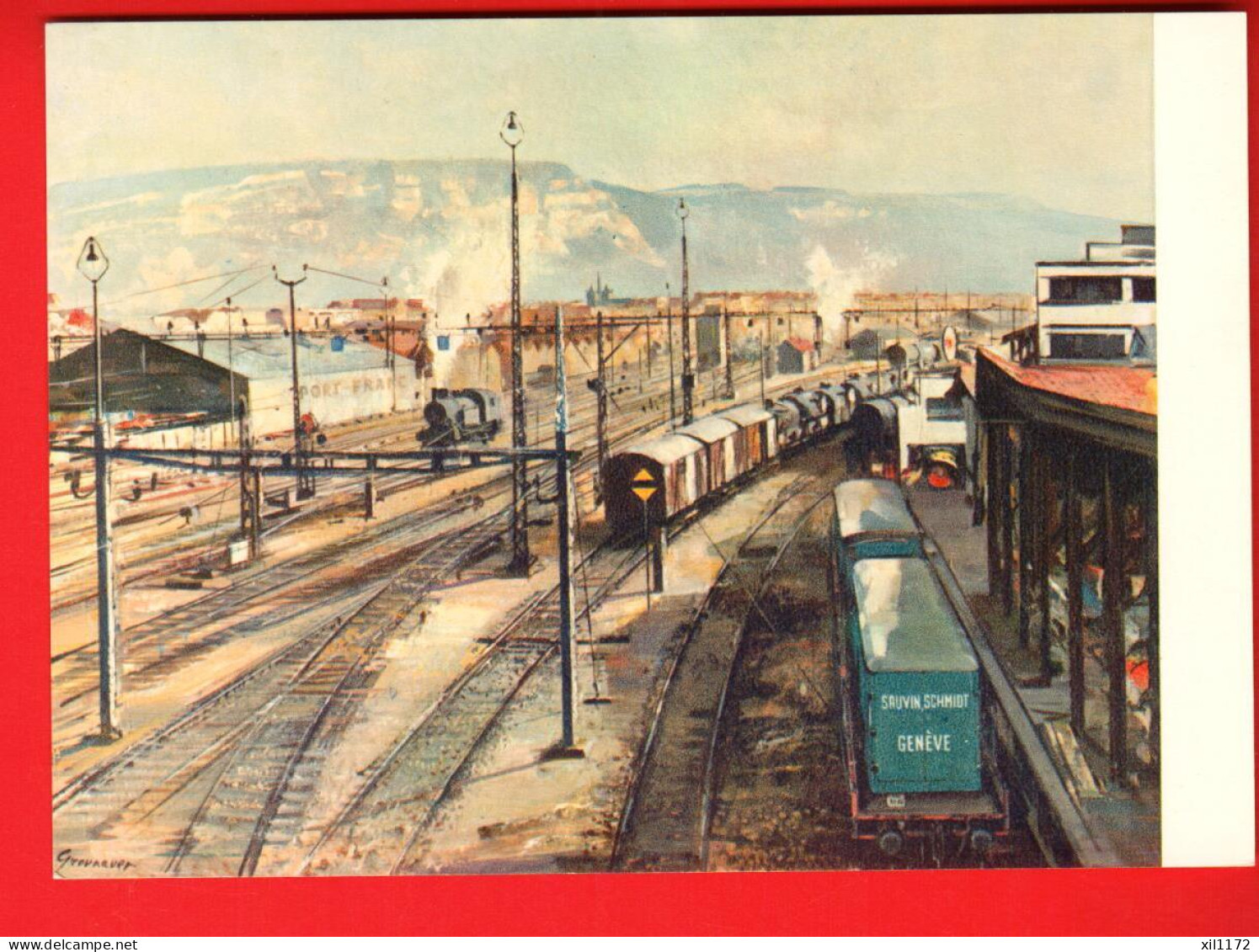 ZWC-19a  Genève Litho Gare Cornavin Sauvin Schmidt SA Camionnage Officiel Transports Déménagements. NC GF Grounauer S/No - Genève