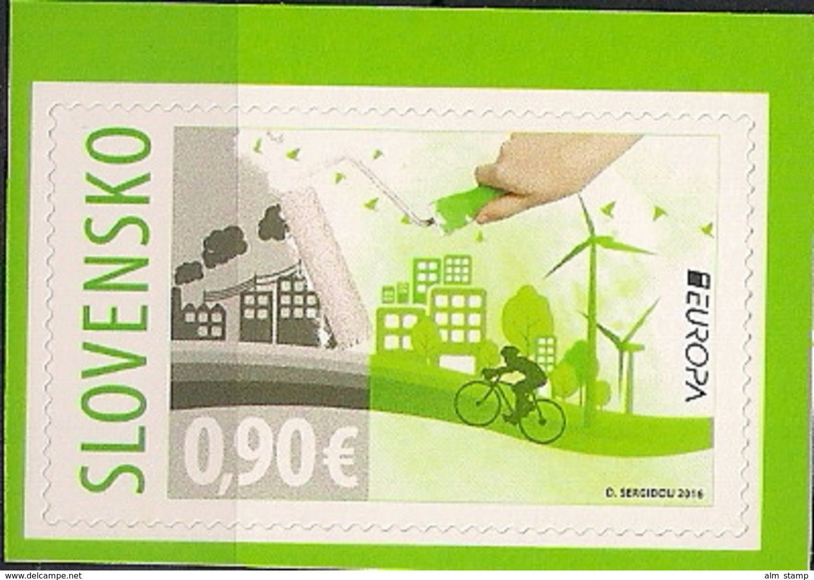 2016 Slowakei Slovensko Mi. 790**MNH   Booklet Stamp Europa  " Think Green " - 2016