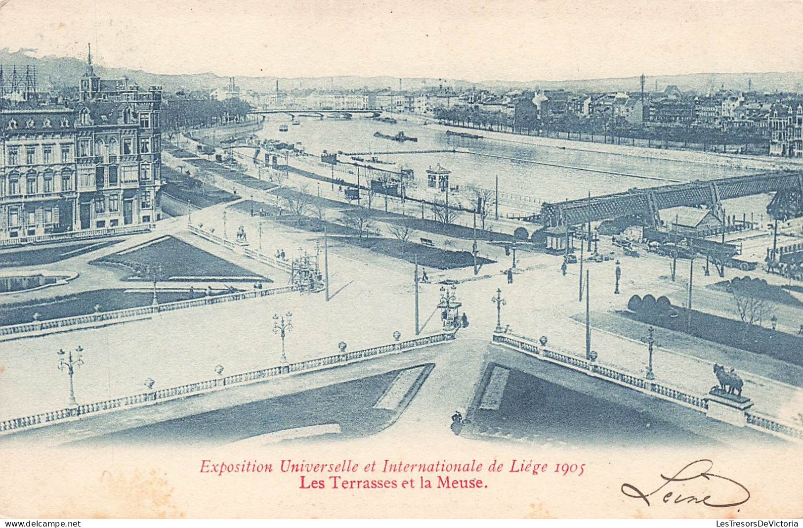 BELGIQUE - Liège - Les Terrasses Et La Meuse  - Animé -   Carte Postale  Ancienne - Liege