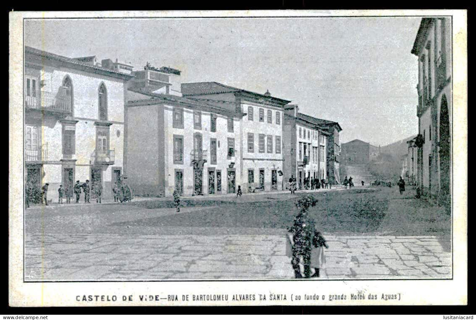 CASTELO DE VIDE-Rua De Bartolomeu Alvares Da Santa.(ao Fundo O Grande Hotel..)( Ed.da Tipografia A. Beliz) Carte Postale - Portalegre