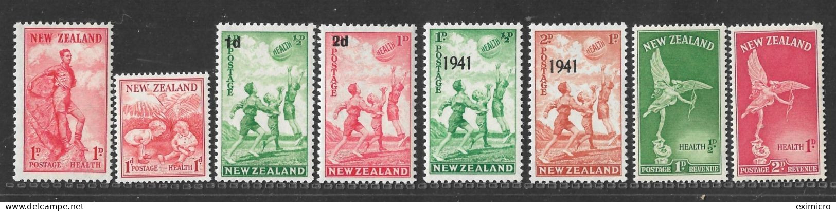 NEW ZEALAND UNMOUNTED MINT COLLECTION OF HEALTH SETS 1937,1938,1939,1941,1947 Cat £19.85 - Unused Stamps