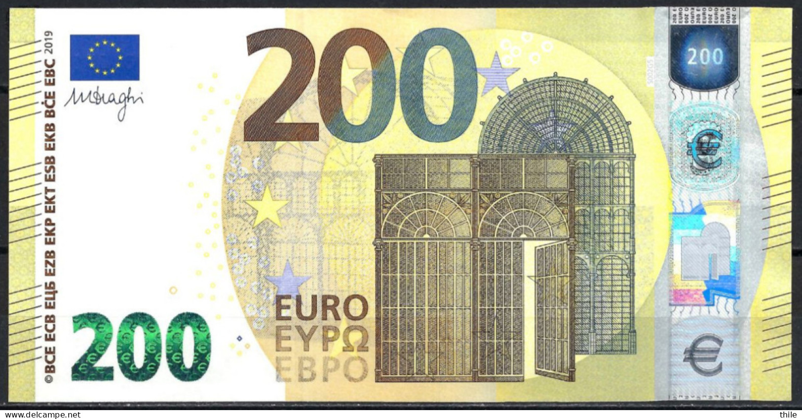 ITALIE - ITALIA - 200 € - SA - S002 G5 - UNC - Draghi - 200 Euro