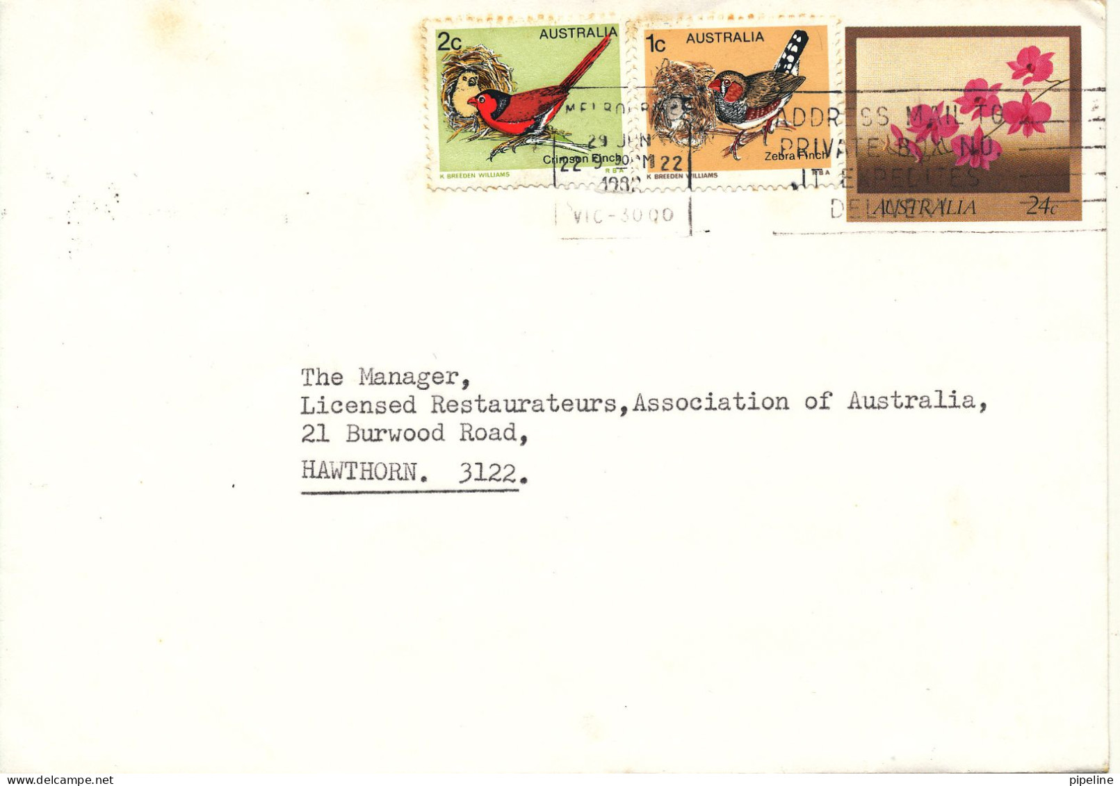 Australia Uprated Postal Stationery Cover 29-6-1982 ?? - Postwaardestukken