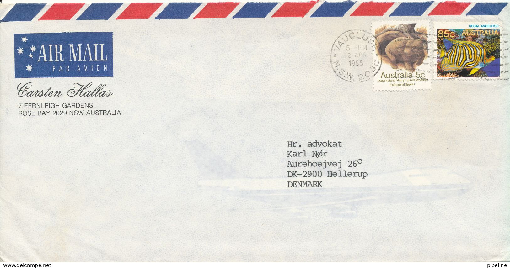 Australia Air Mail Cover Sent To Denmark Vaucluce 12-4-1985 - Cartas & Documentos