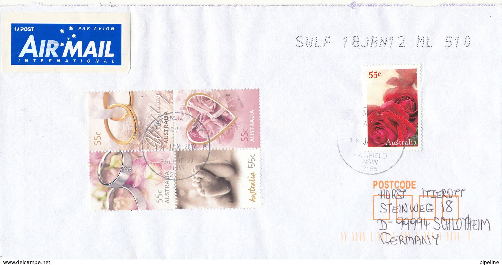 Australia Cover Sent Air Mail To Germany 18-1-2012 Topic Stamps - Briefe U. Dokumente