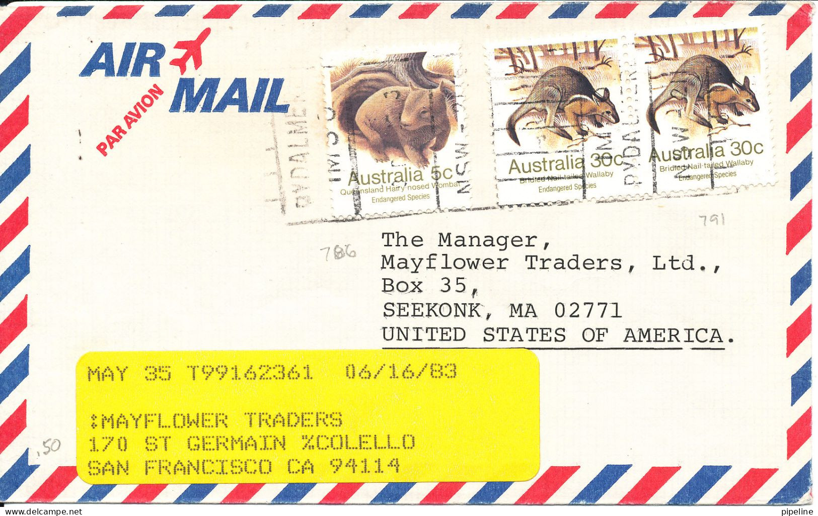 Australia Air Mail Cover Sent To USA Rydalmere NSW 1983 - Brieven En Documenten