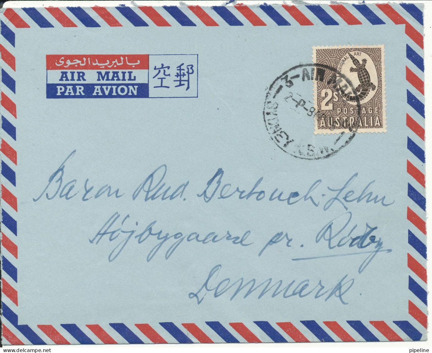 Australia Air Mail Cover Sent To Denmark Sydney 9-4-1950 ?? Single Franked - Cartas & Documentos