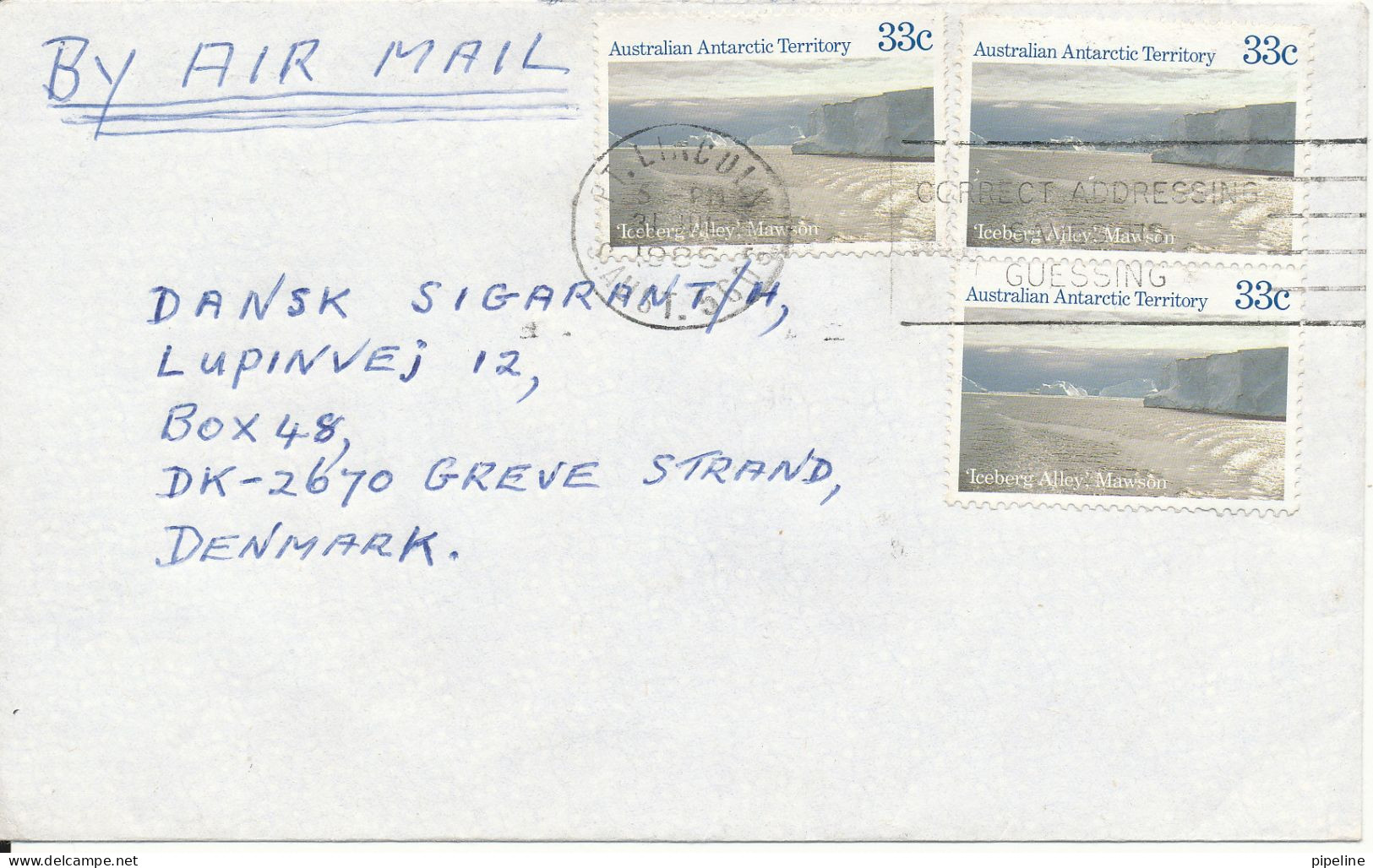 Australian Antarctic Territory Cover Sent To Denmark 31-7-1986 - Briefe U. Dokumente