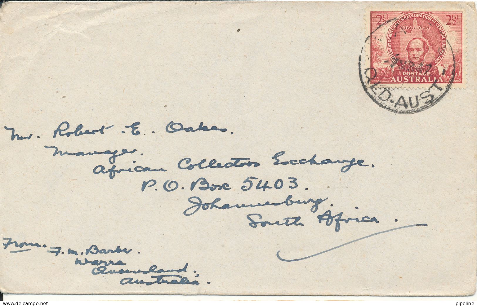 Australia Cover Sent To Canada 3-3-1947 Single Franked - Cartas & Documentos