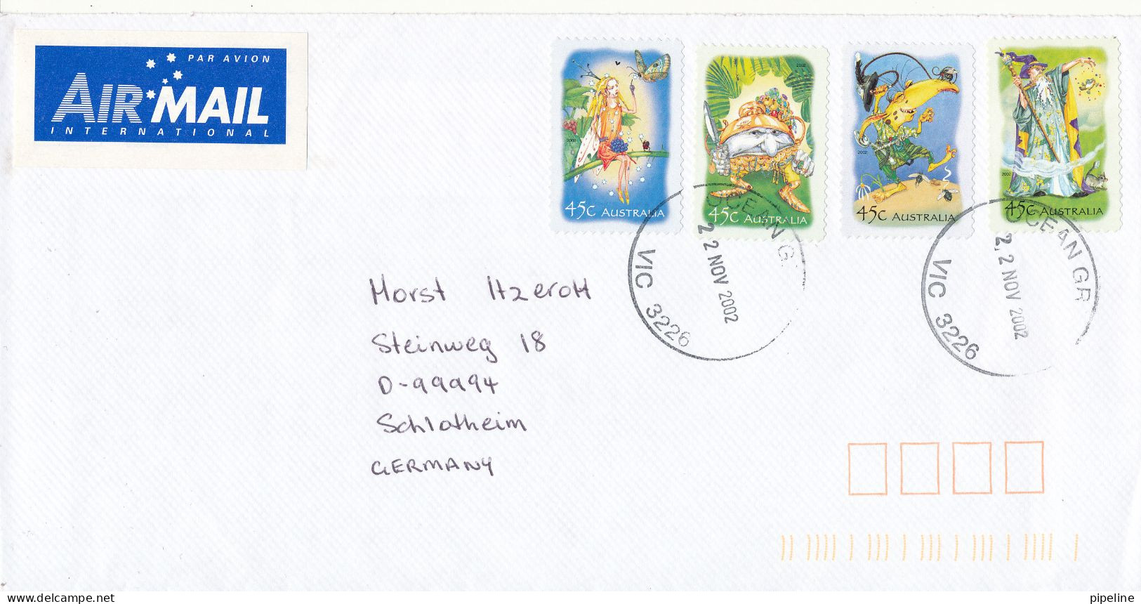 Australia Cover Sent Air Mail To Germany 22-11-2002 Topic Stamps - Storia Postale