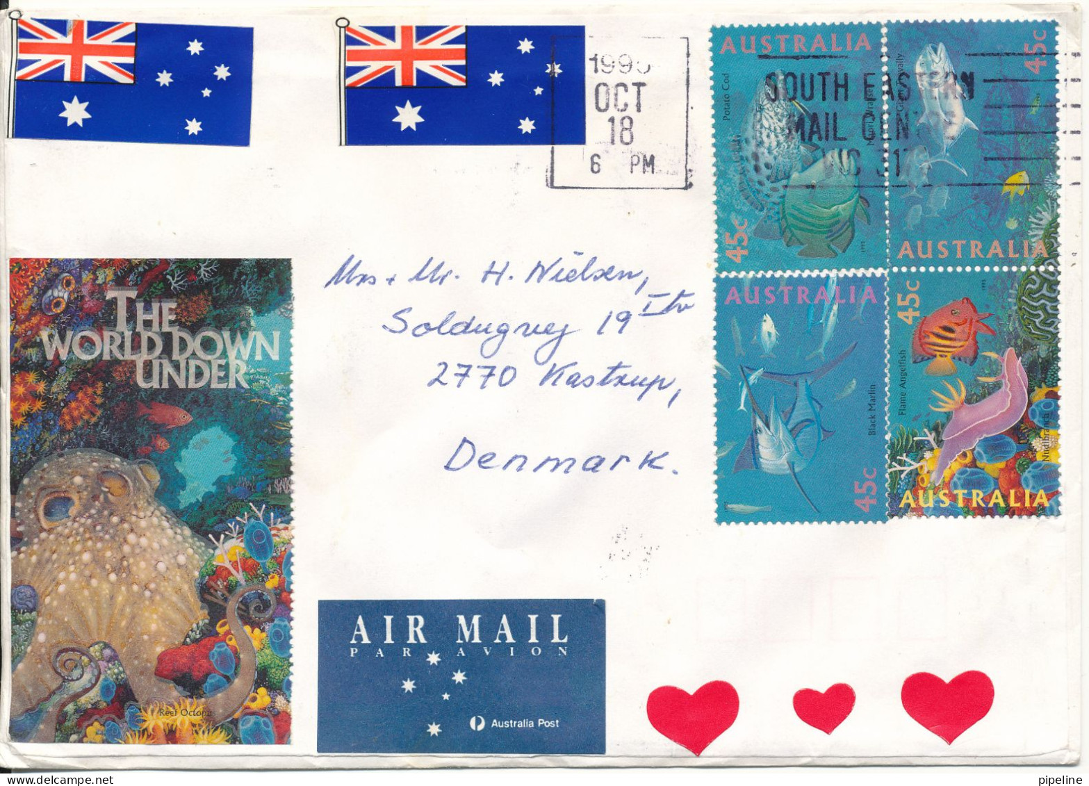 Australia Cover Sent Air Mail To Denmark 18-10-1995 Topic Stamps - Covers & Documents