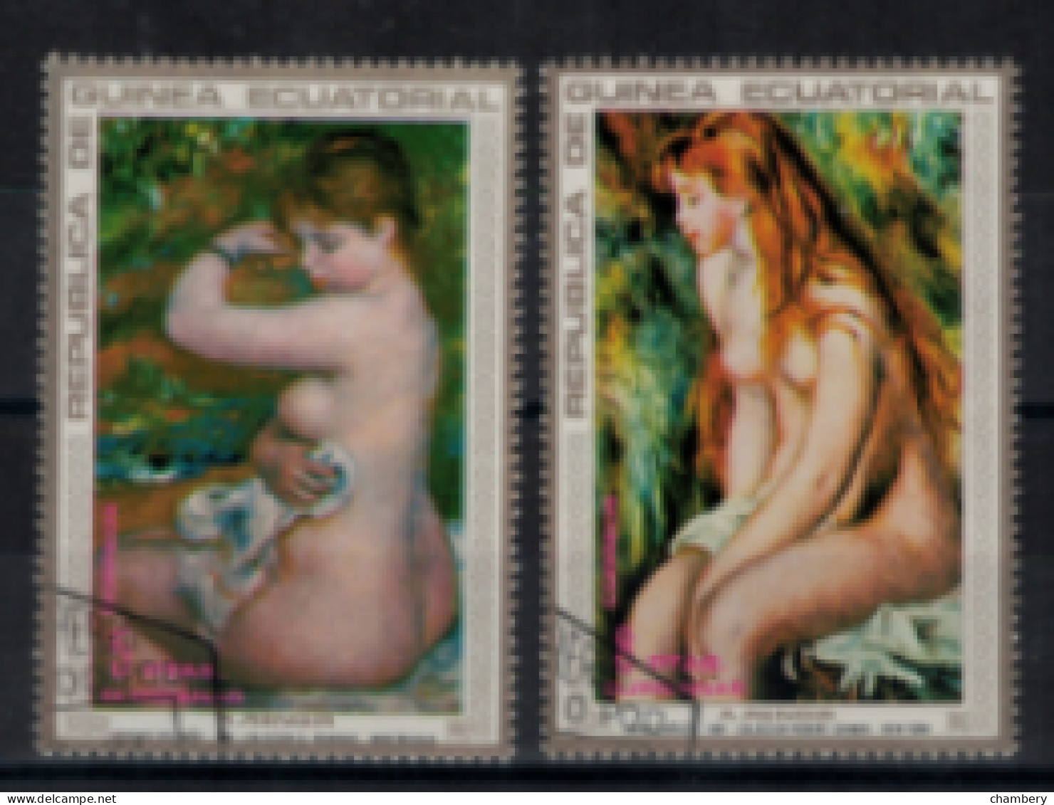 Guinée Equatoriale - Poste Aérienne - "Nus De Renoir" - Oblitéré N° 31 De 1973 - Guinée Equatoriale