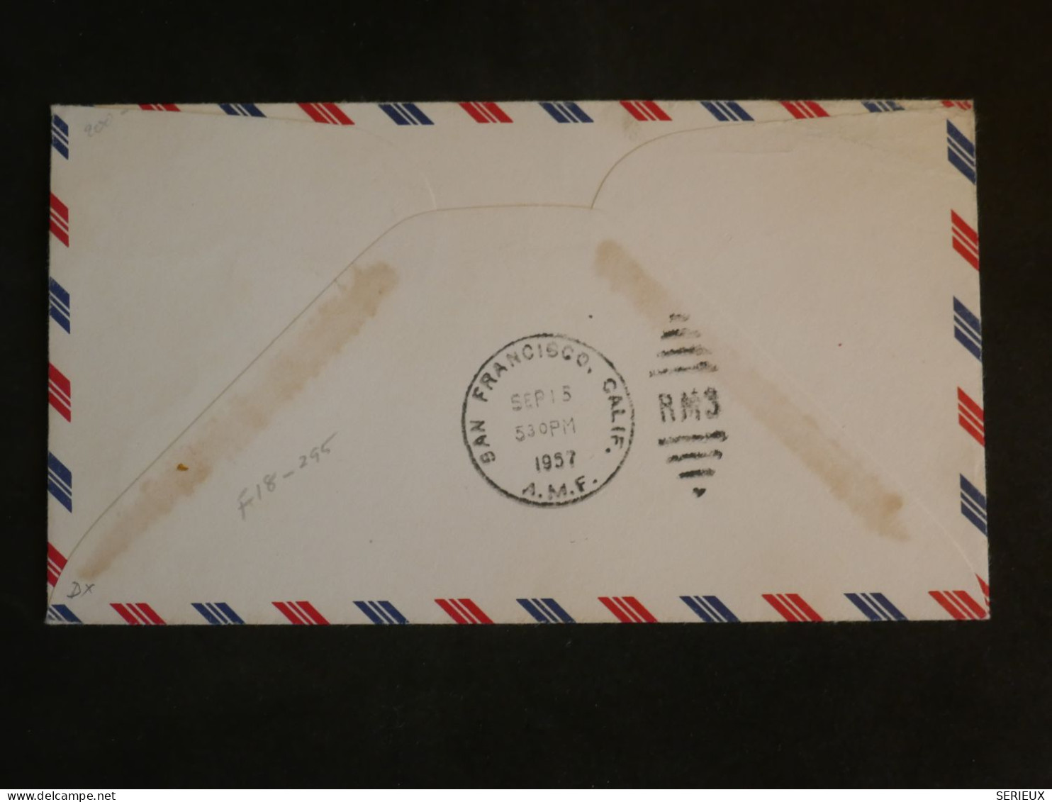 DB21 FRANCE  BELLE LETTRE 1ST FLY  1957  1ER VOL PARIS LOS ANGELES  LOS ALTOS USA  + AFFRANCH PLAISANT - 1927-1959 Lettres & Documents