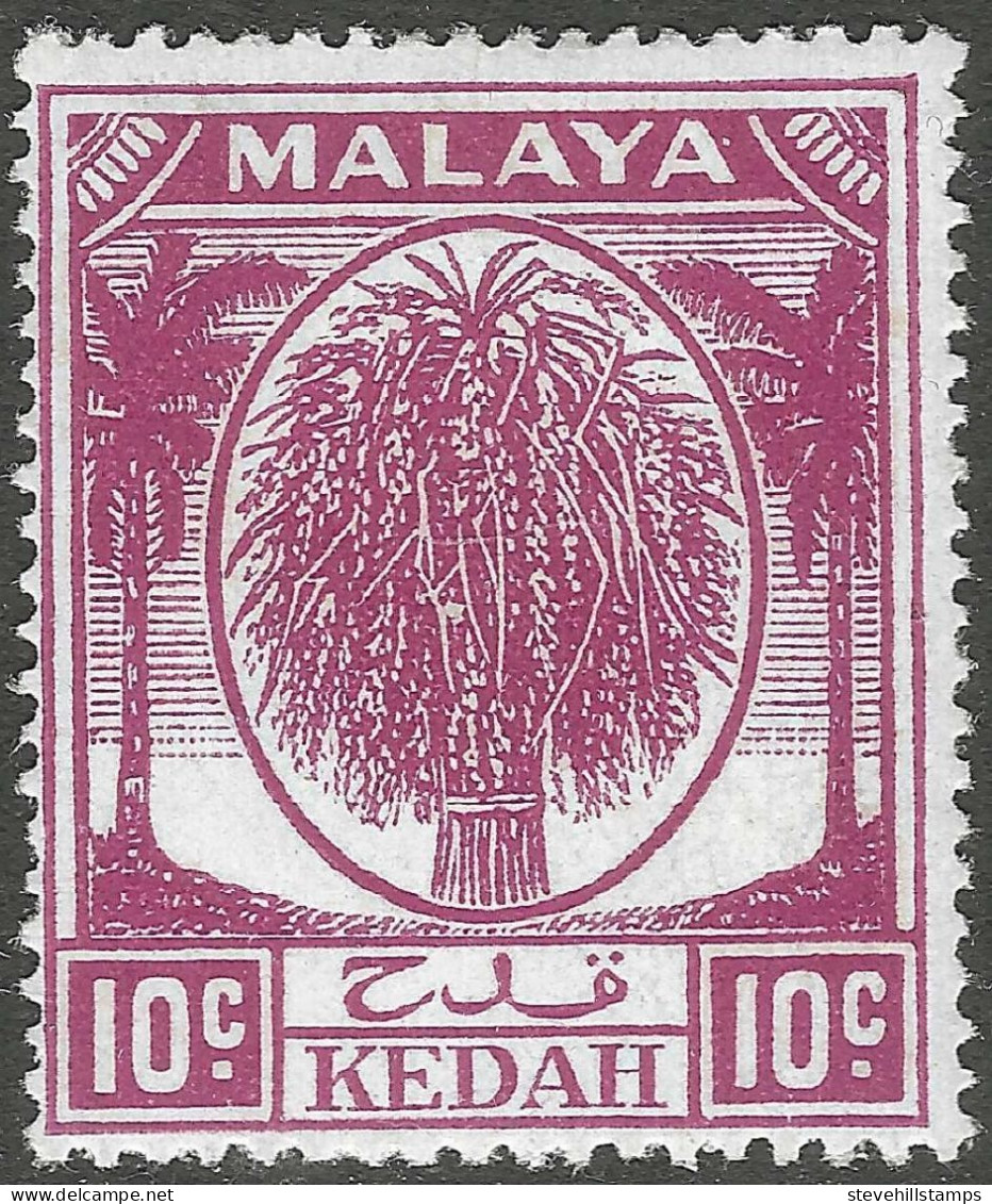 Kedah (Malaysia). 1950-55. Definitives. 10c MH. SG 82 - Kedah