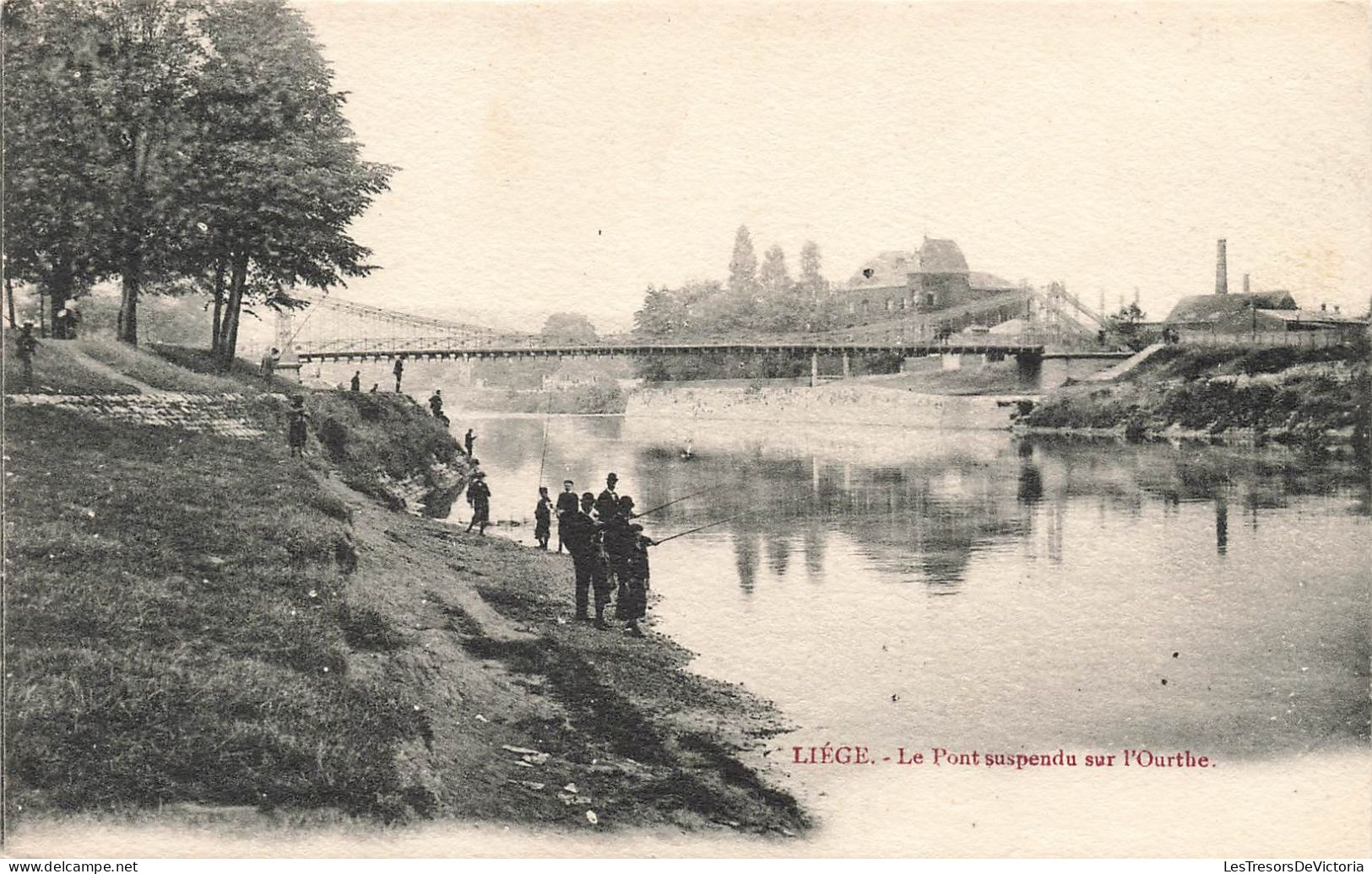 BELGIQUE - Liège - Le Pont Suspendu Sur L'Ourthe - Carte Postale Ancienne - Liege