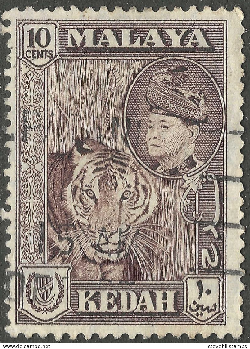 Kedah (Malaysia). 1957 Sultan Badishah. 10c Used. SG 97 - Kedah