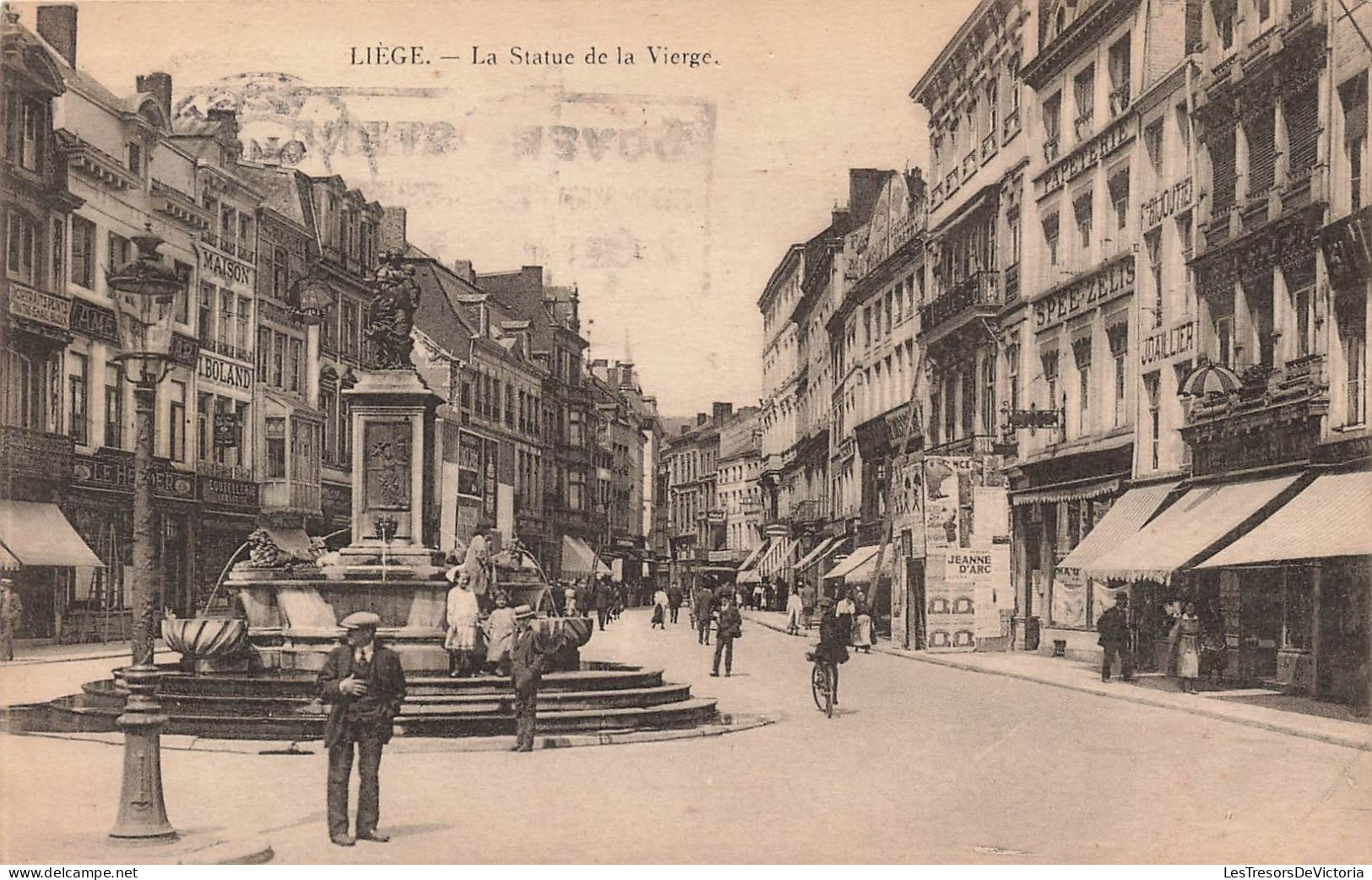 BELGIQUE - Liège - La Statue De La Vierge - Animé - Carte Postale Ancienne - Liege