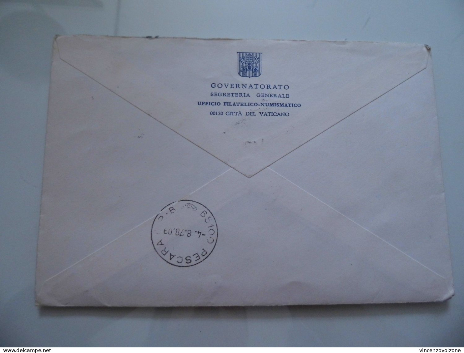 Busta Postale Viaggiata Raccomadata Per Pescara "GOVERNATORATO SEGRETERIA GENERALE UFFICIO FILIATELICO NUMISMATICO" 1978 - Briefe U. Dokumente