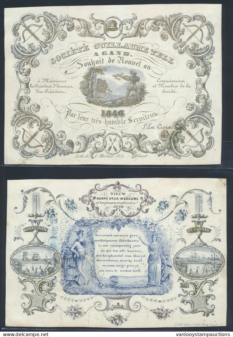 Gent, Société De La Concorde, Société Guillaume Tell, Stukwerkers 1848, J. Deneef - V.L. Beelaert (kapper), J. A. Hoochs - Other & Unclassified