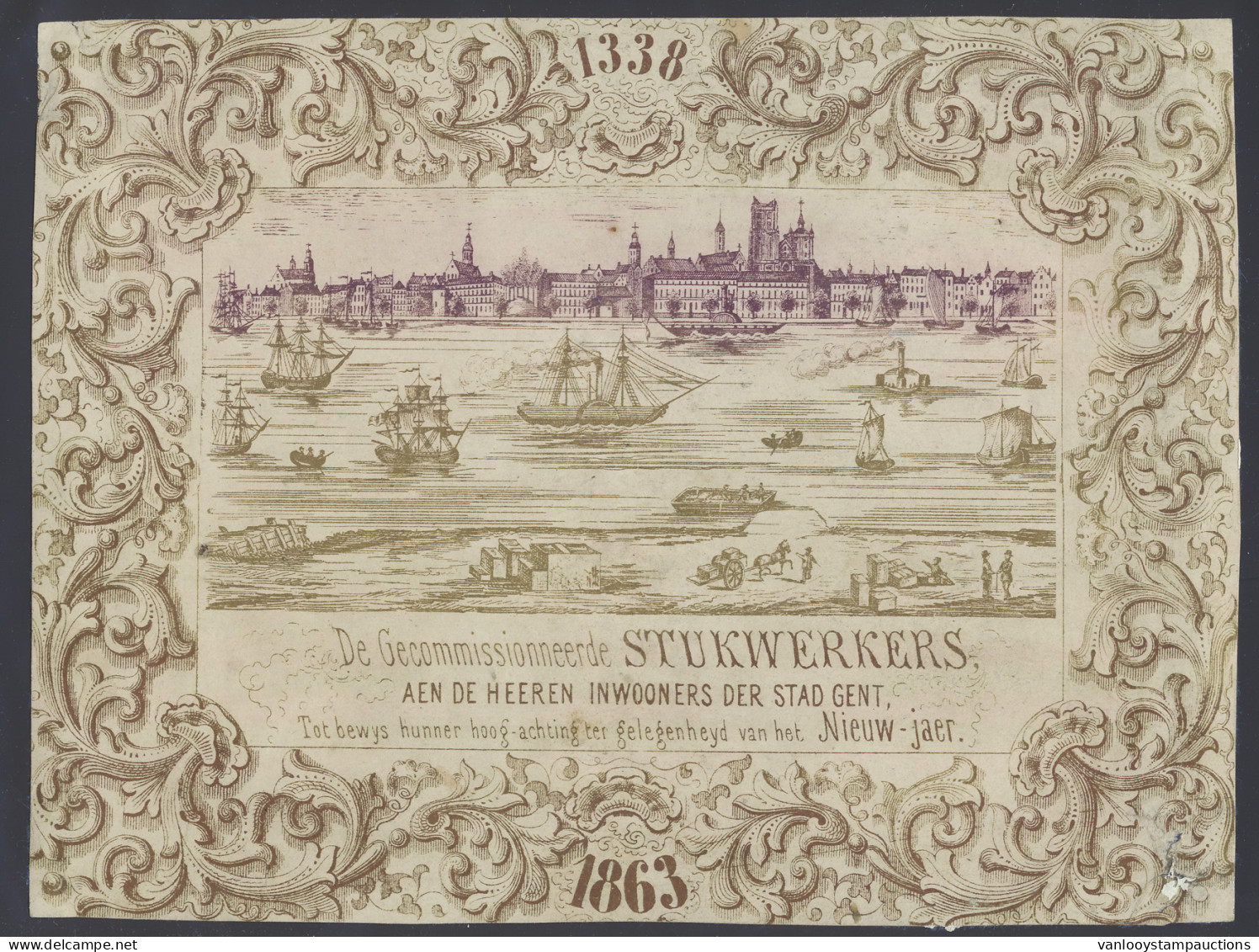 1863 + 1876 Nieuwjaarswensen Van De Gecommissioneerde Stukwerkers, Ongeveer 18 X 25 Cm (2 Stuks) - Otros & Sin Clasificación