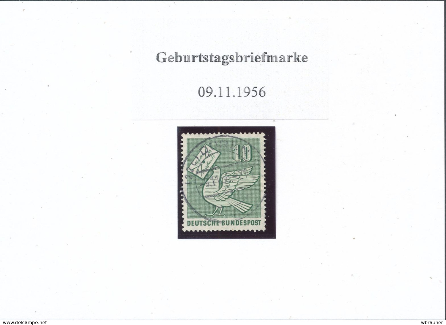 Bund 247 Gestempelt Stempeldatum 09.11.1956  Schöne Geburtsdatumsbriefmarke   Auch Zum Verschenken Geeignet - Gebraucht