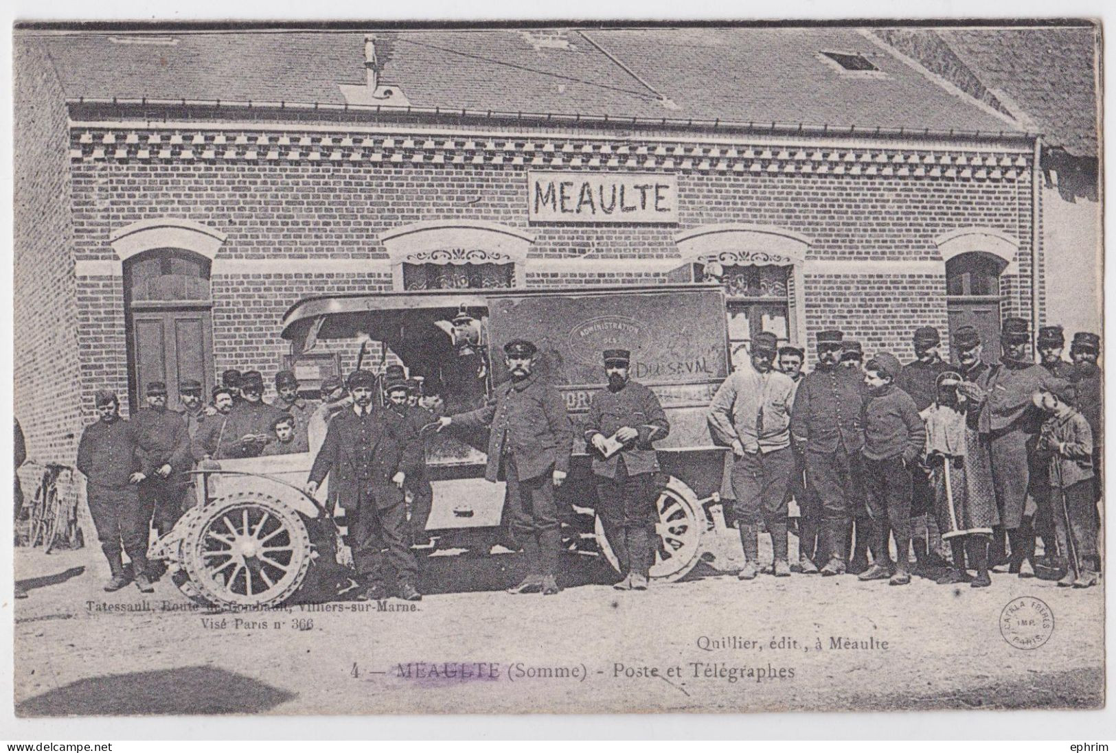 Meaulte (Somme) Poste Et Télégraphes Camion Postal Transport Militaire Grande Guerre - Meaulte