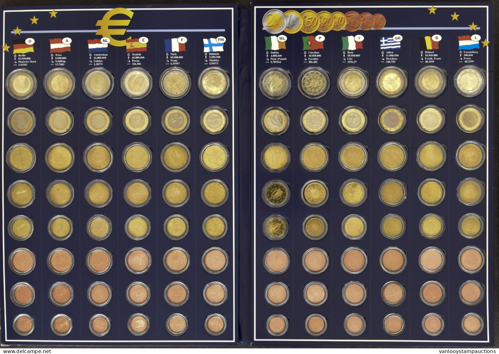 MUNTEN: Set Euromunten In Speciale Presentatiemap, 12 Landen, €46,56 Nominaal, Zm - Altri & Non Classificati