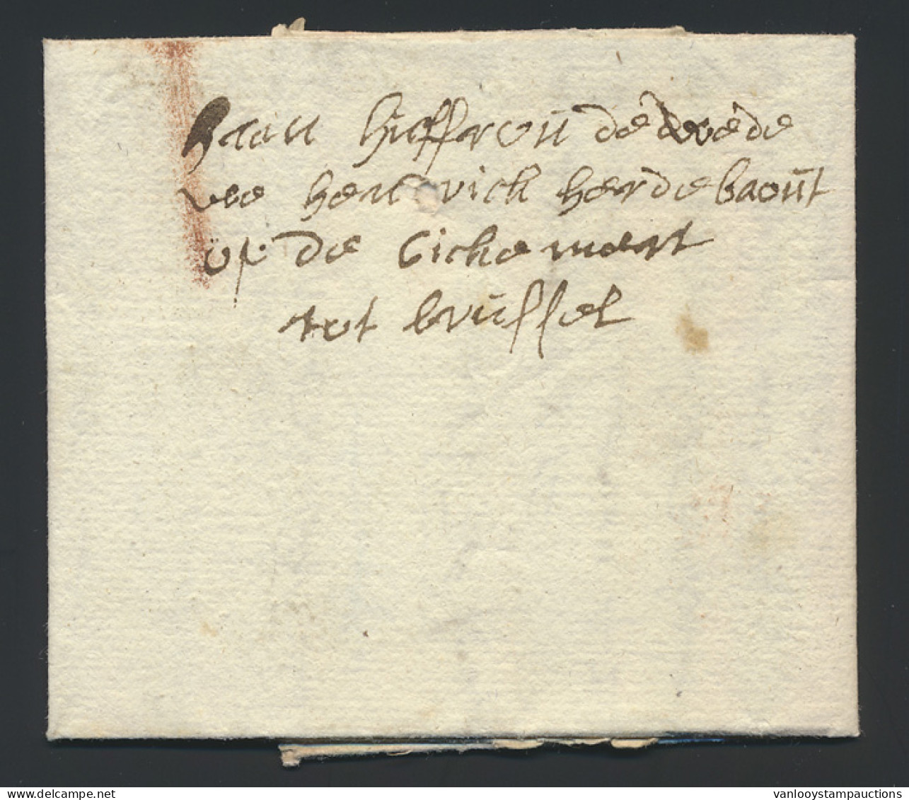 1705, Voorloper Met Inhoud Uit Antwerpen, Naar Brussel, Verticaal Portmerk I (in Rood Krijt), Zm. - 1621-1713 (Pays-Bas Espagnols)