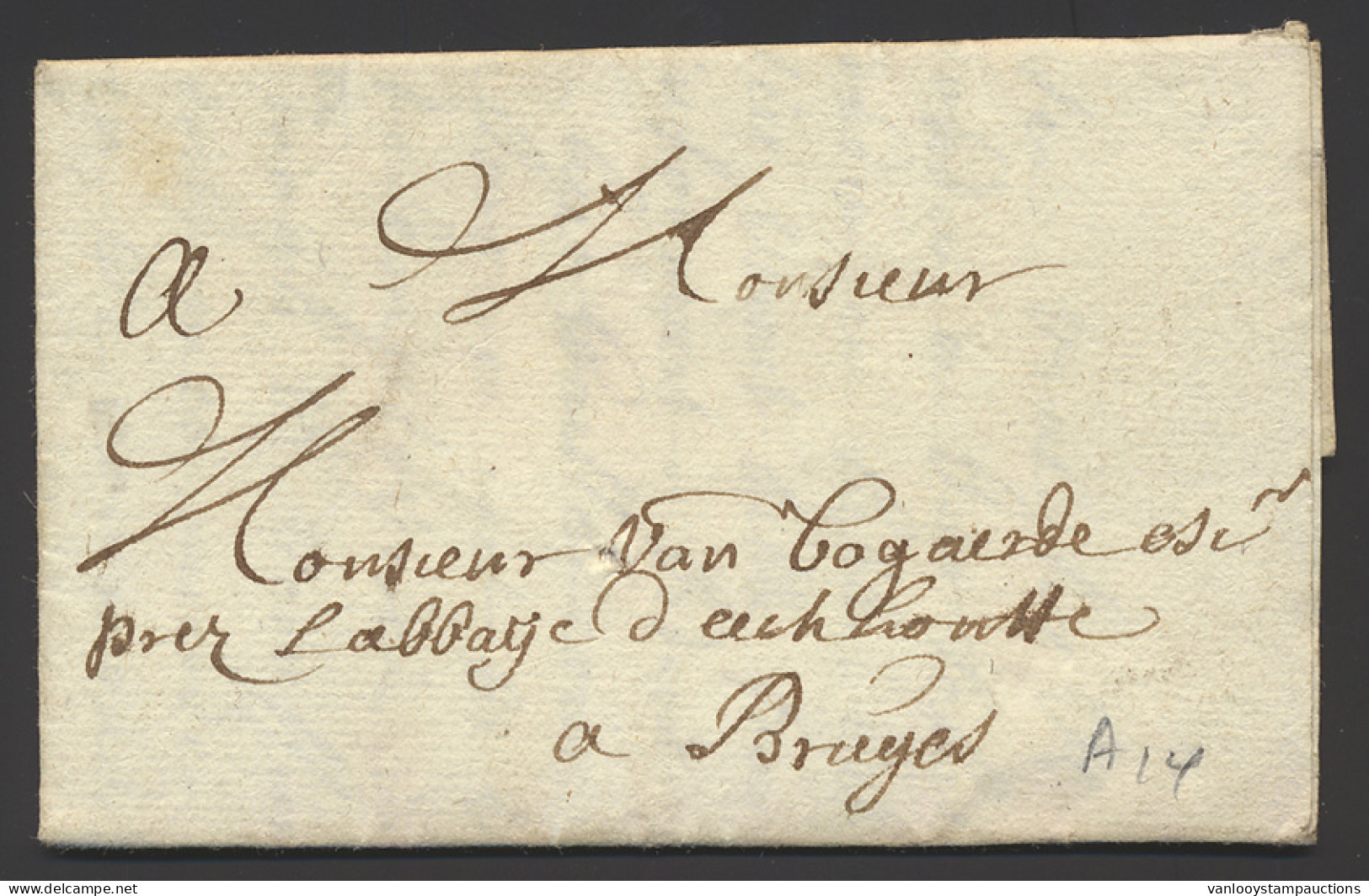 1719, Mooie Voorloper (met Inhoud) Uit Ypres 17/7/1719, Naar Bruges, Zm. - 1714-1794 (Austrian Netherlands)