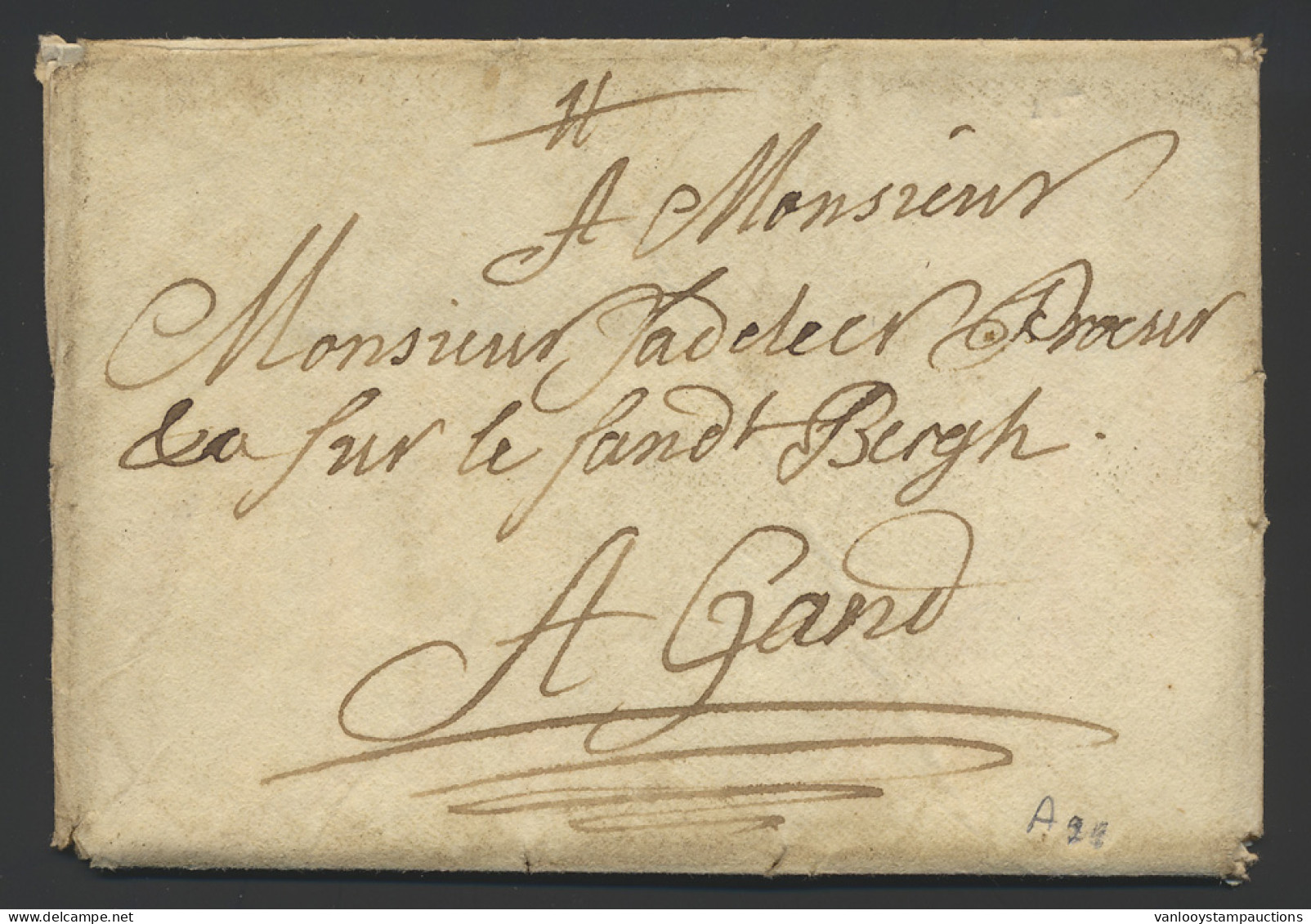 1725, Enveloppe (met Inhoud) 1/3/1725 Naar Gand (geen Portaanduidingen), M. - 1714-1794 (Oesterreichische Niederlande)