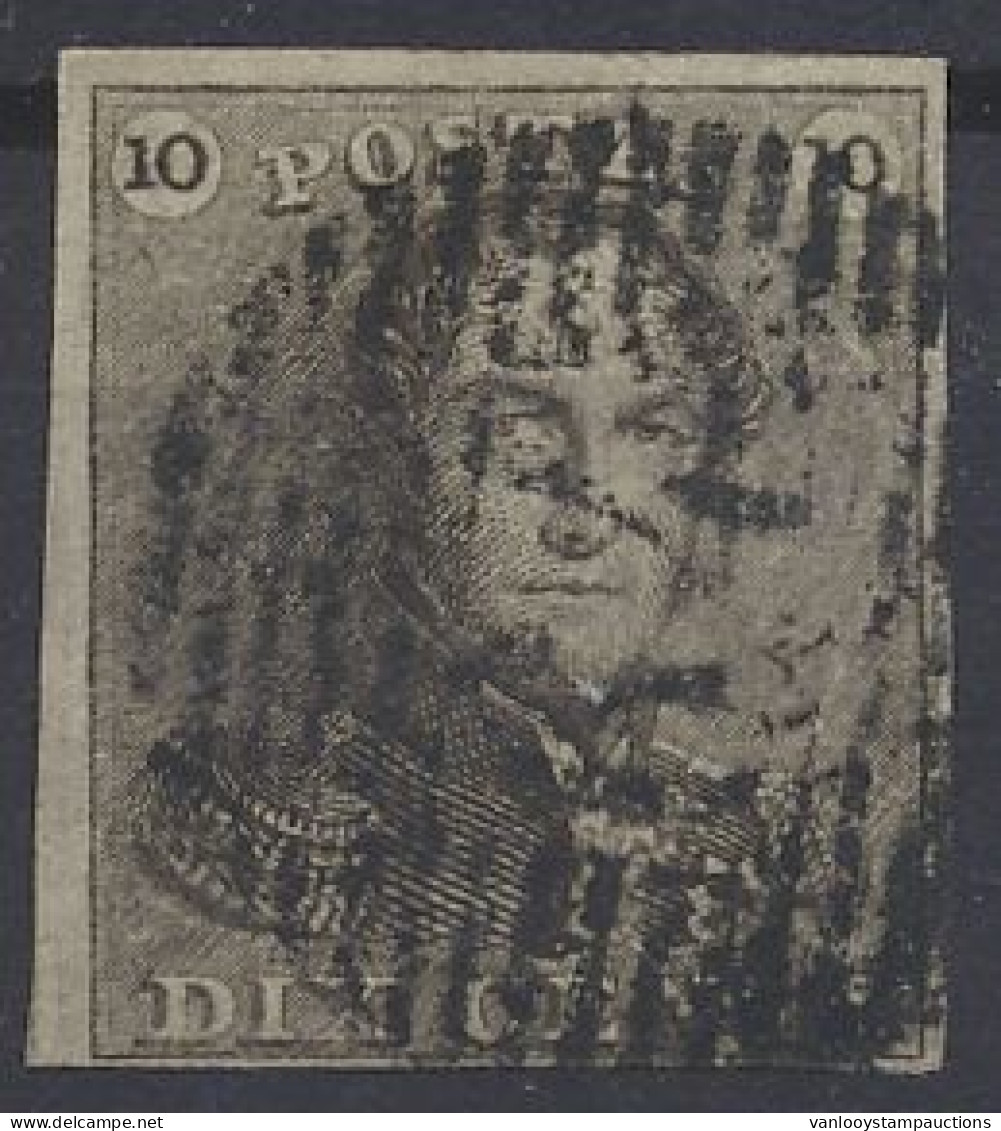 N° 1 10c. Bruin, Goed Gerand En Mooie Centrale, Ogenvrije Afst. P.64-Jemeppe, Zm (OBP €90 + COBA €20) - 1849 Mostrine