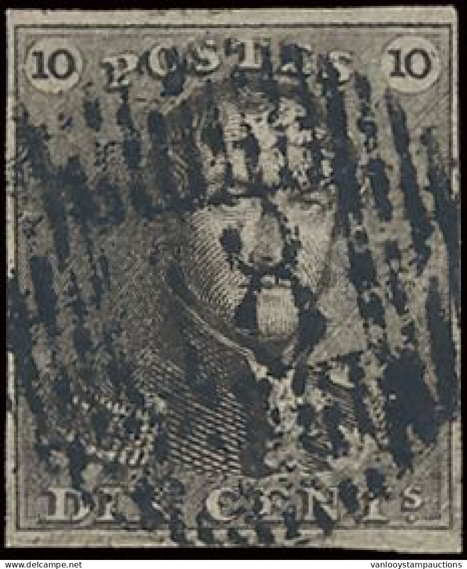 N° 1 10c. Bruin, Goed Gerand En Mooie Centrale, Ogenvrije Distributiestempel D.18-Ghistelles, Zm (OBP €90 + COBA €150) - 1849 Hombreras