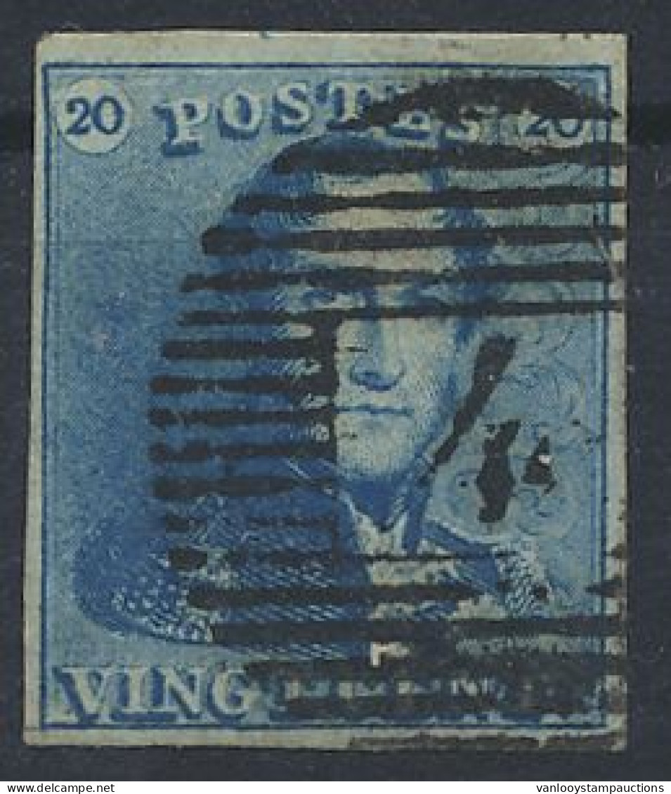 N° 2A 20c. Blauw, Zeer Goed Gerand En Zeer Mooie Centrale Afst. P.4-Anvers, Zm (OBP €60) - 1849 Mostrine