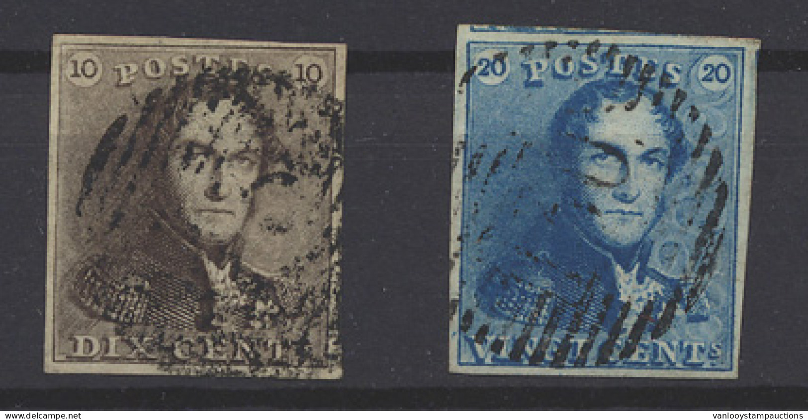 N° 1 + 2, Beide Goed Gerand En Licht Gest., Zm (OBP €150) - 1849 Mostrine