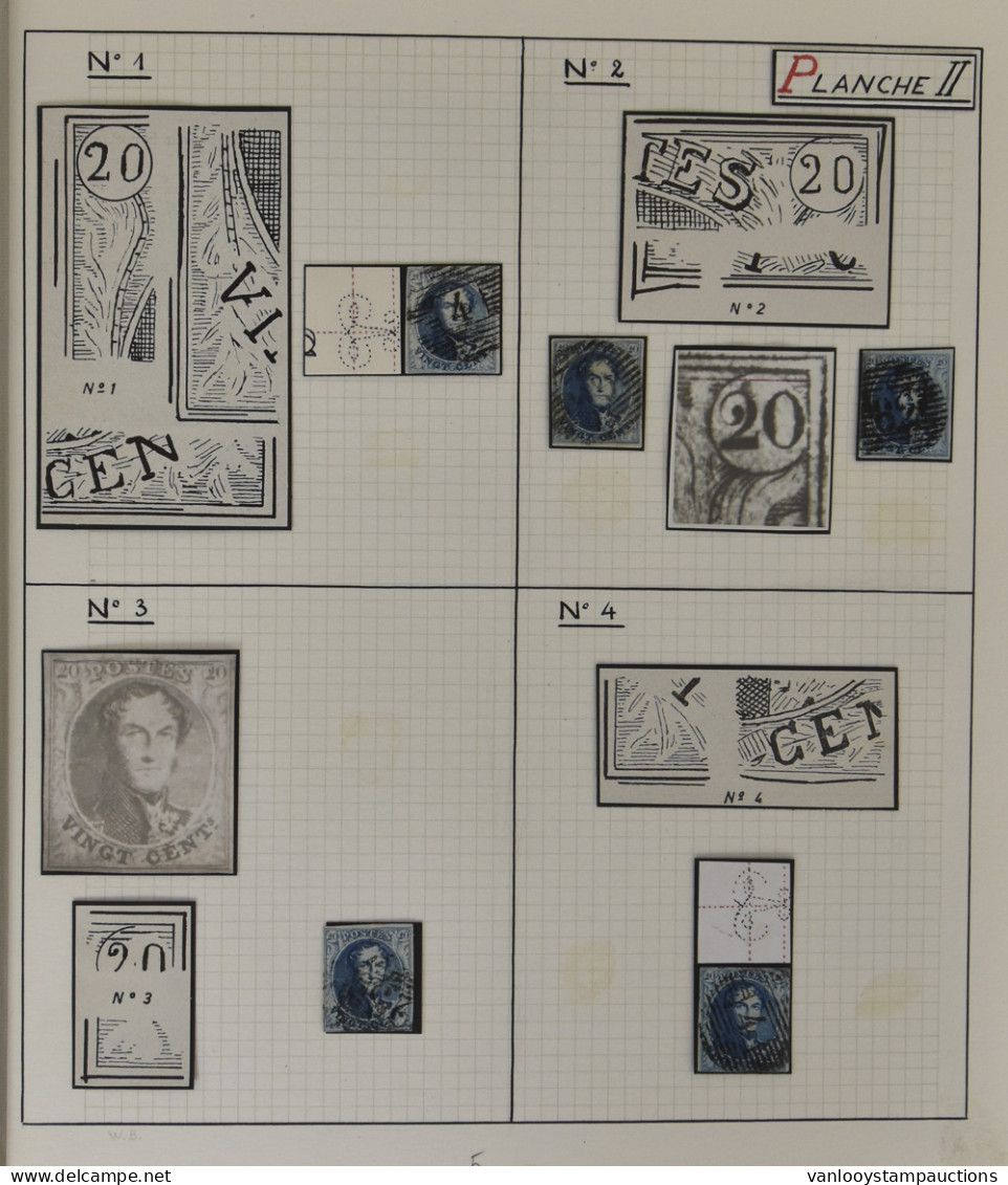 N° 7 (343x), Studieverzameling Vd Volledige Plaat II (zegels 1-200) Met 318 Losse Zegels En 25 Zegels Op Brief, In 2 Oud - 1851-1857 Médaillons (6/8)