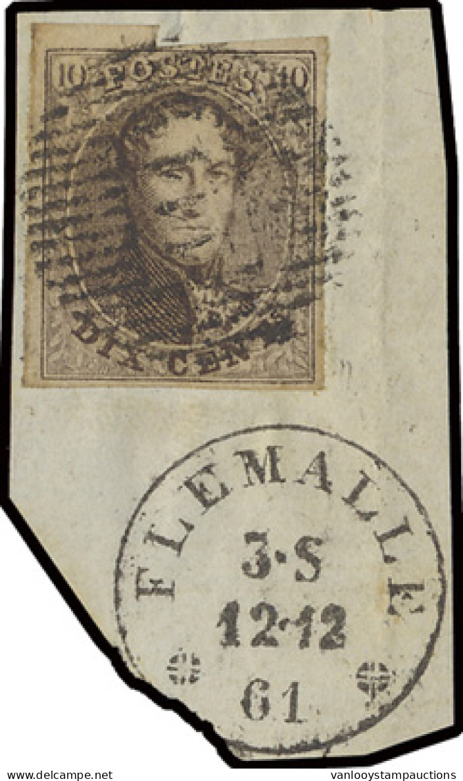 N° 10 10c. Bruin Op Fragment Met D.111-Flemalle, Zm (OBP €10 + COBA €30) - 1957