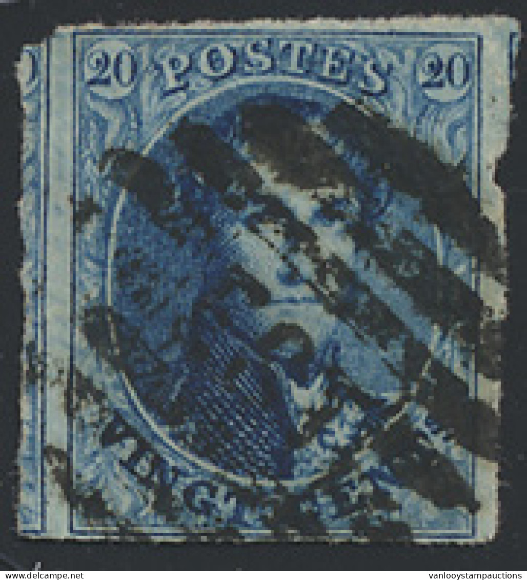 N° 11 20c. Donkerblauw, Breed Gerand Met Gebuur, 8-balkenstempel P.183-Londerzeel, Zm (OBP €10 + COBA €50) - 1957