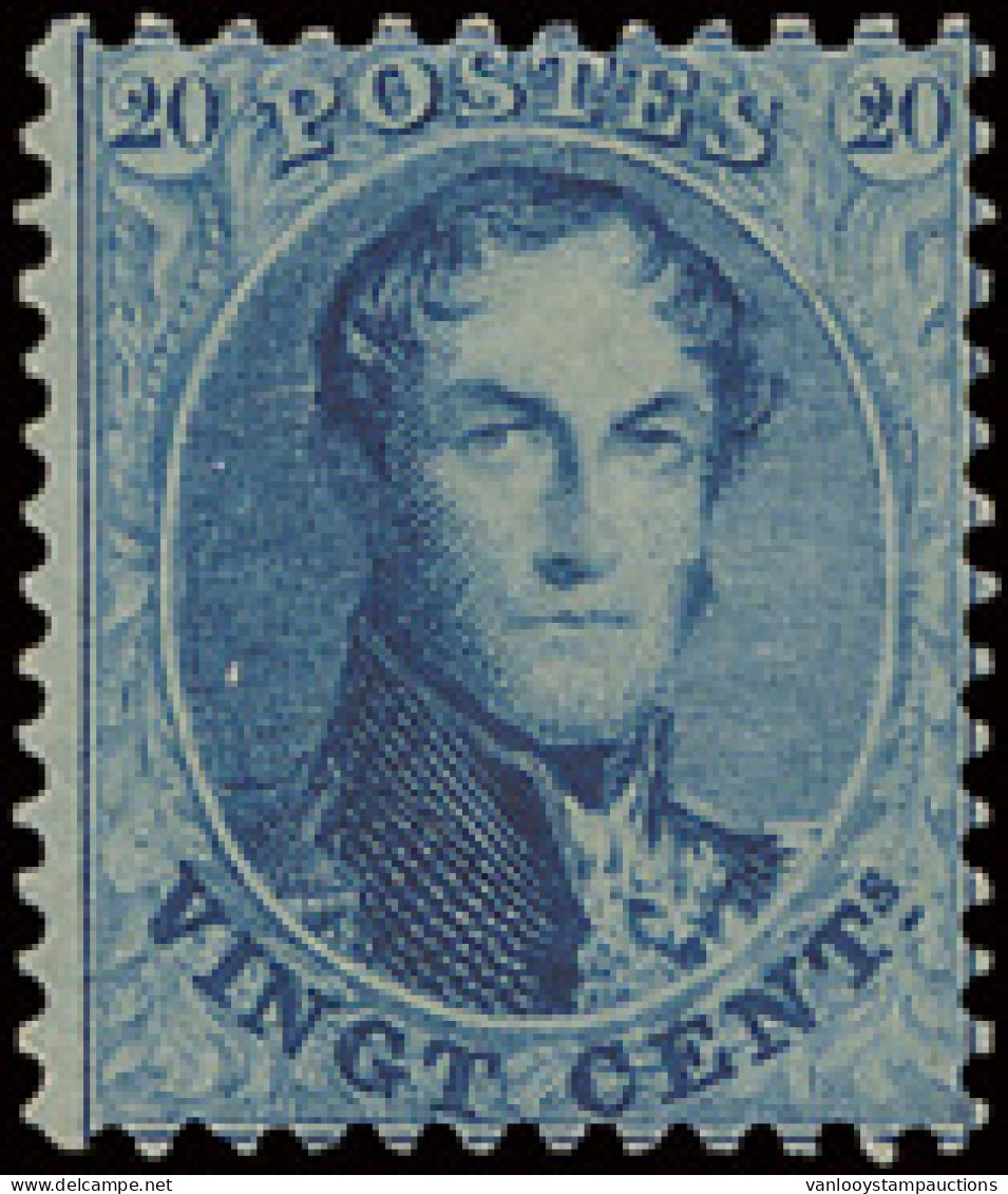 * N° 15A 20c. Blauw, Tanding 12,5 X 13,5 Met Frisse Originele Gom, Zm (OBP €230) - 1863-1864 Medaglioni (13/16)