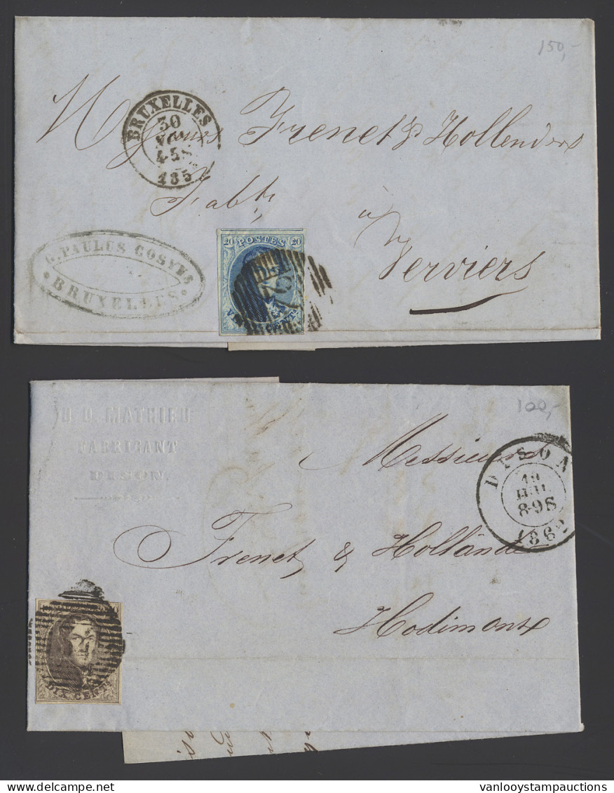 1859/1863 Samenstelling 45 Brieven, Zegels En Stempels In Gemengde Kwaliteit, Ongetande Médaillons, M/ntz - 1849-1865 Medallions (Other)