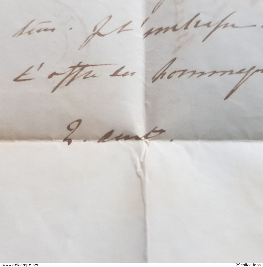 Lettre 1851 au Comte Paul DE CHAMPAGNY (1809-1893) filleul de Jérôme & Pauline BONAPARTE, neveu de l'Empereur NAPOLEON