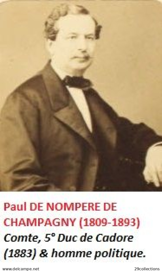 Lettre 1851 au Comte Paul DE CHAMPAGNY (1809-1893) filleul de Jérôme & Pauline BONAPARTE, neveu de l'Empereur NAPOLEON