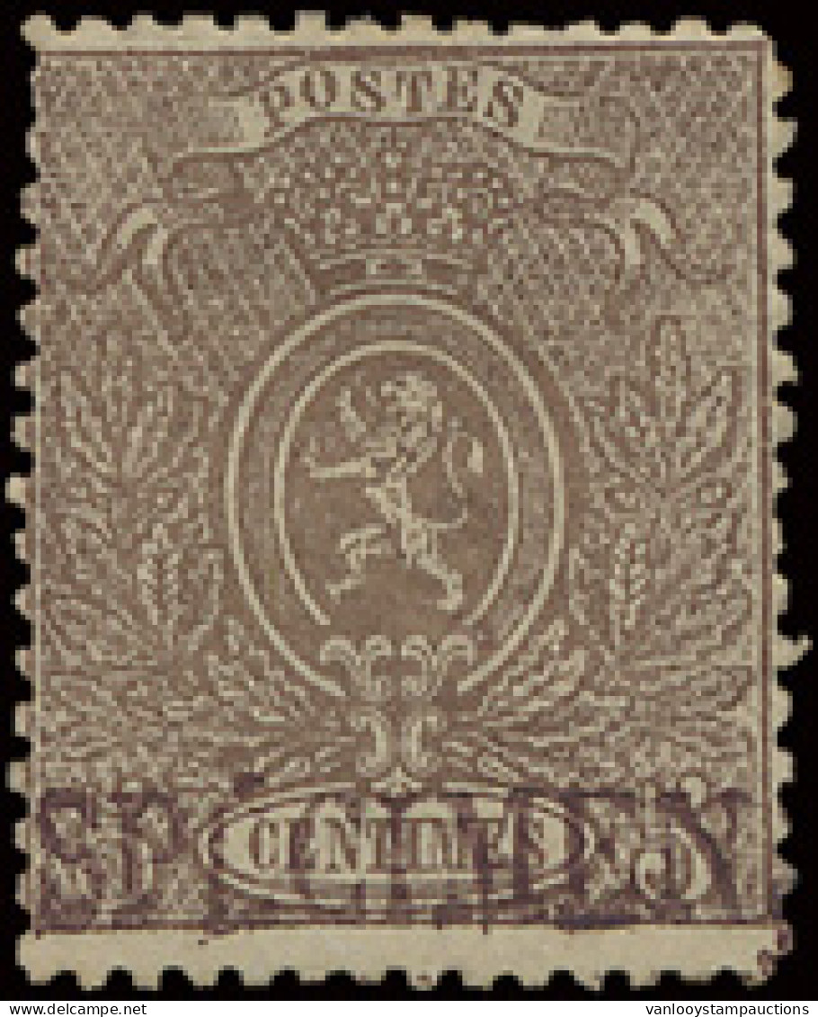 * N° 25 '5c Bruin SPECIMEN' Mooie Bruine Kleur, Randen Onregelmatig, M (OBP € 210) - 1866-1867 Coat Of Arms