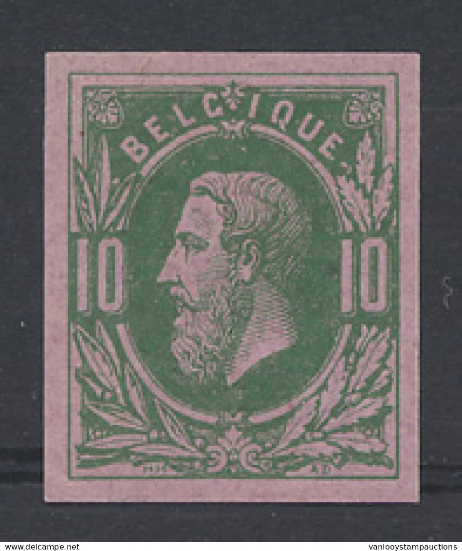 STES 1643, Proefdruk Van De Plaat 10c. Groen Op Roze , Ongetand En Zonder Gom, Zm (STES Index 2 +/-€100) - Proofs & Reprints