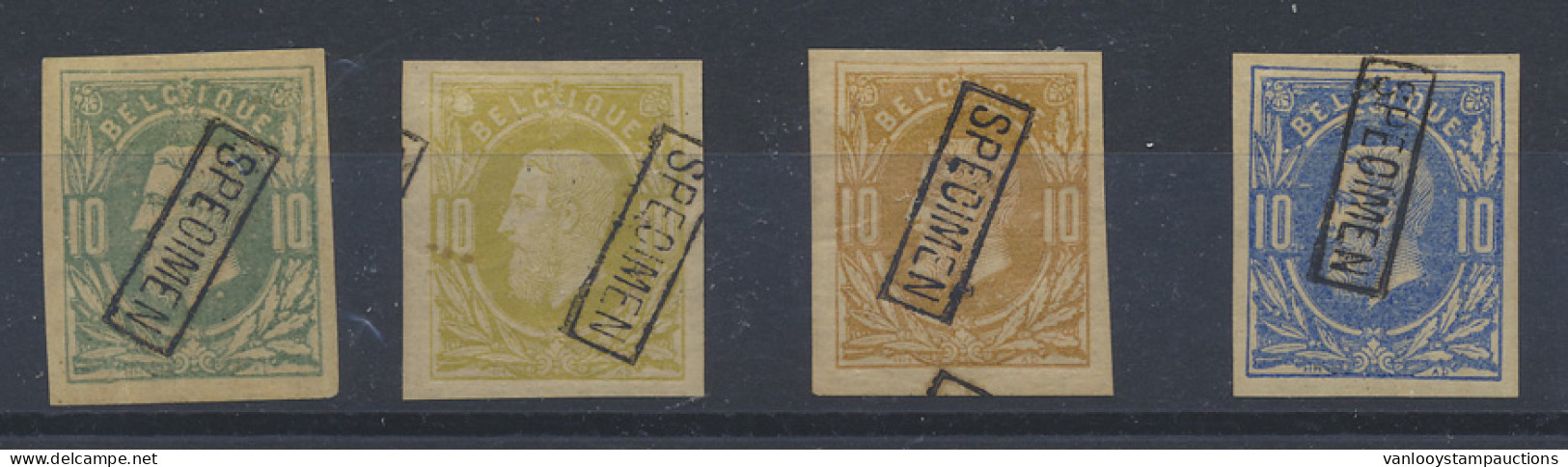 STES 1649/56 10c., De Serie Van 4 Ongetande Proefdrukken Met 4 Verschillende Wateroplosbare Inkten En Met Specimen Opdru - Essais & Réimpressions